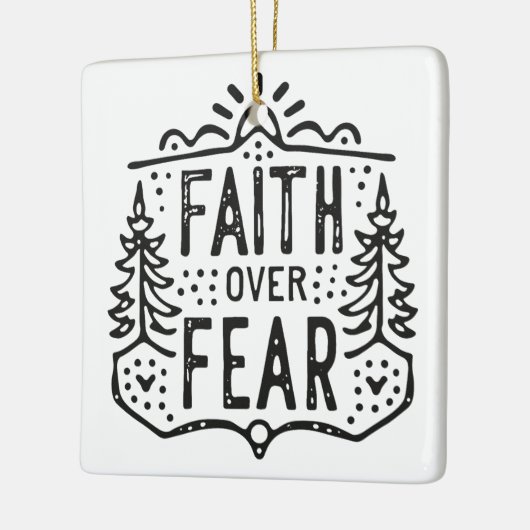 Vertrouwen over angst keramisch ornament (Links)