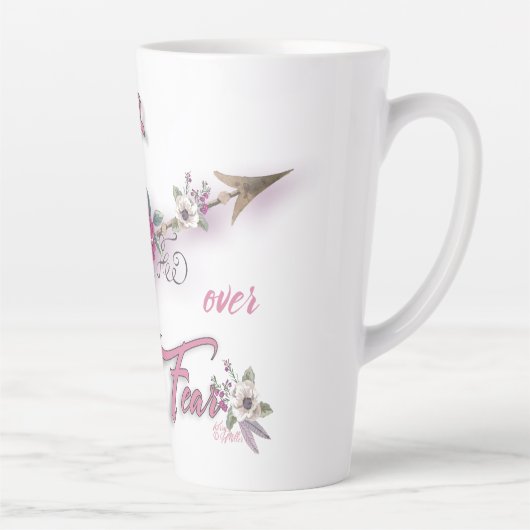 Vertrouwen over angst latte mok (Rechts)