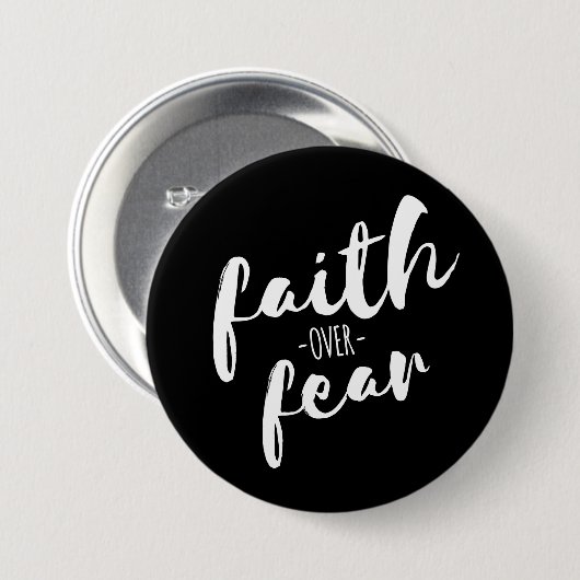 Vertrouwen over angst Modern Christelijk Ronde Button 7,6 Cm (Voorkant /achterkant)