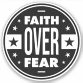 Vertrouwen over angst, motivatie prijsopgave sticker (Voorkant)