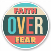 Vertrouwen over angst motivatie prijsopgave sticker (Voorkant)
