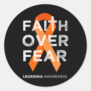 Vertrouwen over angst Oranje lintbestrijding Leuke Ronde Sticker