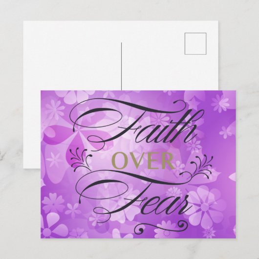 Vertrouwen over angst, paarse kaart (Voorkant / Achterkant)