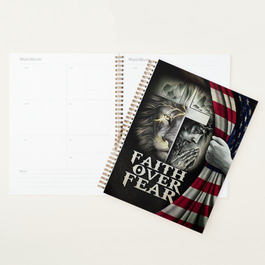 Vertrouwen over angst. planner (Display)