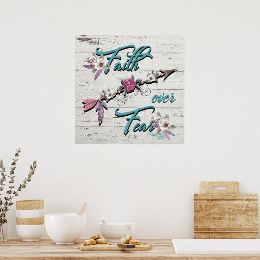 Vertrouwen over angst poster (Keuken)