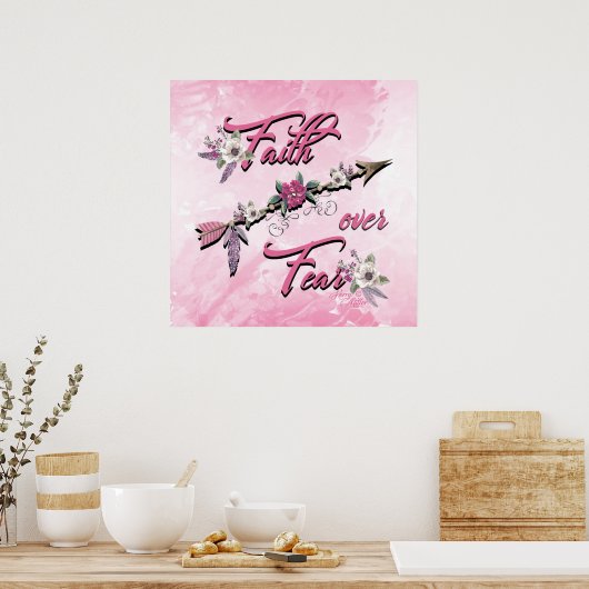 Vertrouwen over angst Poster (Keuken)