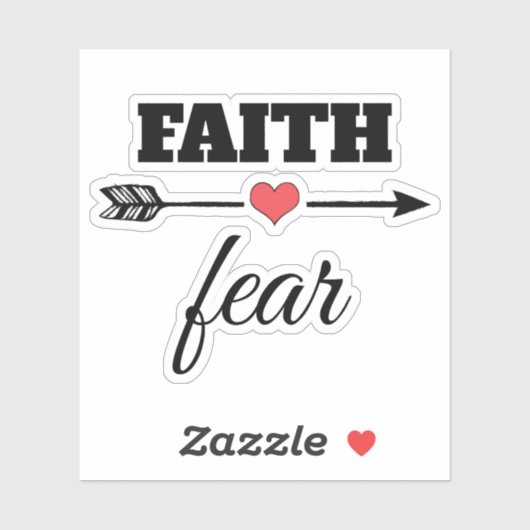 Vertrouwen over Angst Red Heart Arrow Sticker (Vel)
