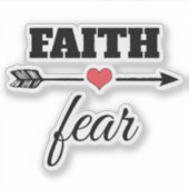 Vertrouwen over Angst Red Heart Arrow Sticker (Voorkant)