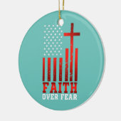 Vertrouwen over angst Religieuze Christelijk-Ameri Keramisch Ornament (Links)