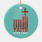 Vertrouwen over angst Religieuze Christelijk-Ameri Keramisch Ornament (Achterkant)