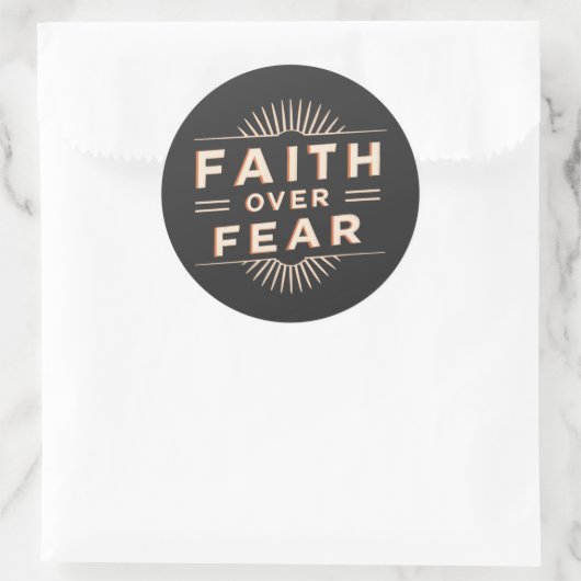 Vertrouwen over angst ronde sticker (Tas)