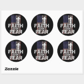 Vertrouwen over angst ronde sticker (Vel)