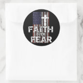 Vertrouwen over angst ronde sticker (Tas)