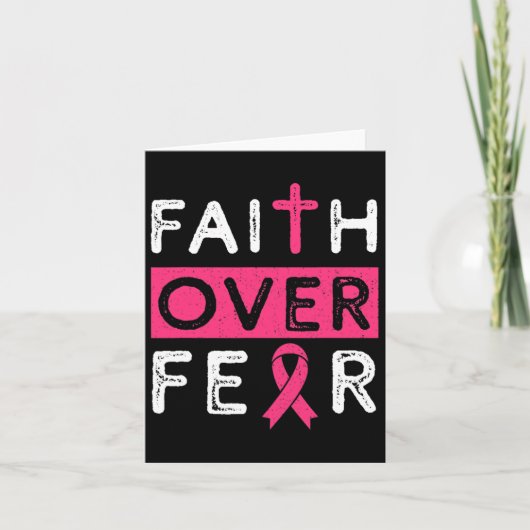 Vertrouwen over angst roze lintjes borstkanker kaart (Voorkant)