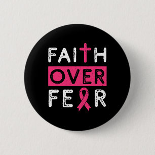 Vertrouwen over angst roze lintjes borstkanker ronde button 5,7 cm