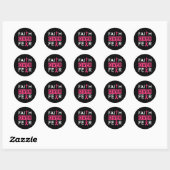 Vertrouwen over angst roze lintjes borstkanker ronde sticker (Vel)