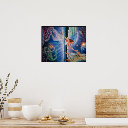 Vertrouwen over angst schilderen poster (Keuken)