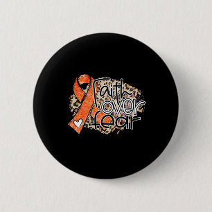 Vertrouwen over angst Sinaasappel lintje leukemie  Ronde Button 5,7 Cm