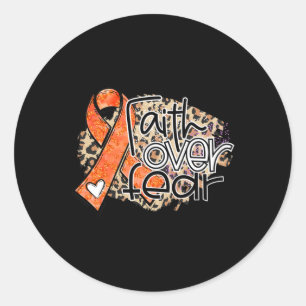 Vertrouwen over angst Sinaasappel lintje leukemie  Ronde Sticker