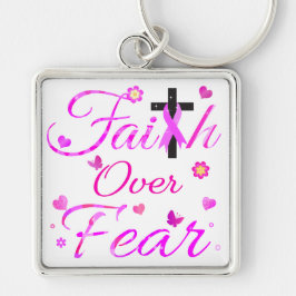 Vertrouwen over angst sleutelhanger