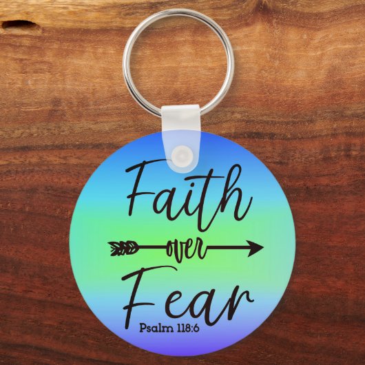 Vertrouwen over angst sleutelhanger (Voorkant)