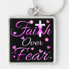 Vertrouwen over angst sleutelhanger