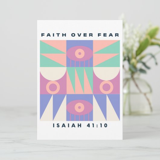 Vertrouwen over Angst Vakantie Kaart Christelijke  (Staand voorkant)