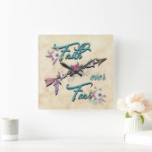 Vertrouwen over angst vierkante wandklok (Huis)