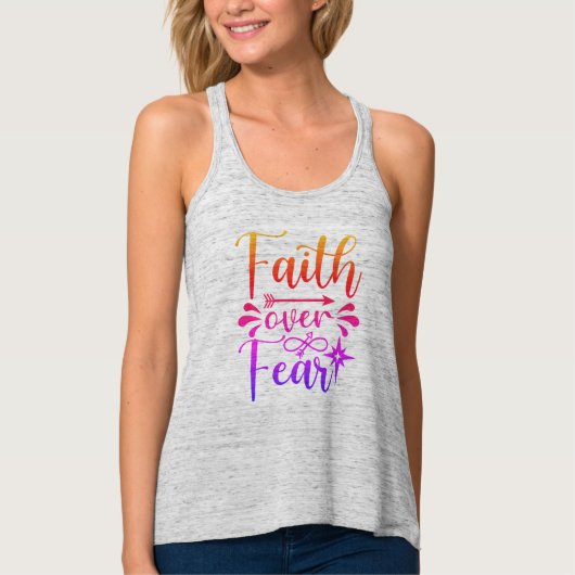 Vertrouwen over angst vrouwentank tanktop (Voorkant)