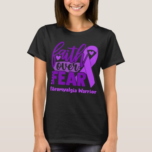 Vertrouwen tegen angst Fibromyalgie Bewustheid T-shirt (Voorkant)