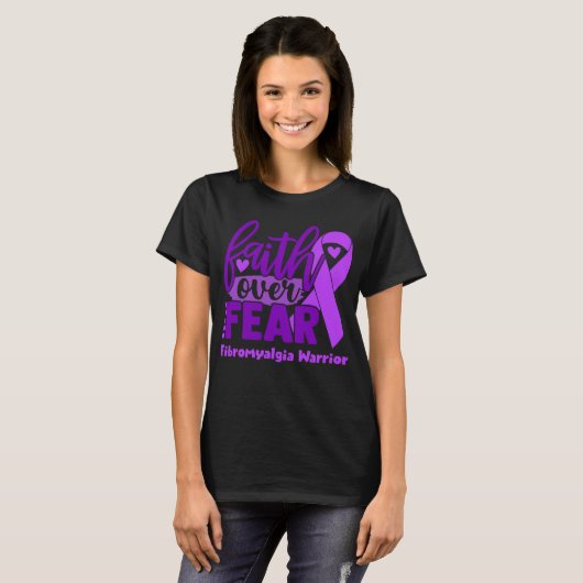 Vertrouwen tegen angst Fibromyalgie Bewustheid T-shirt (Voorkant volledig)