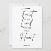 Vertrouwen tussen Bijbelversum Proverbs 3 en Heer Kaart (Voorkant)