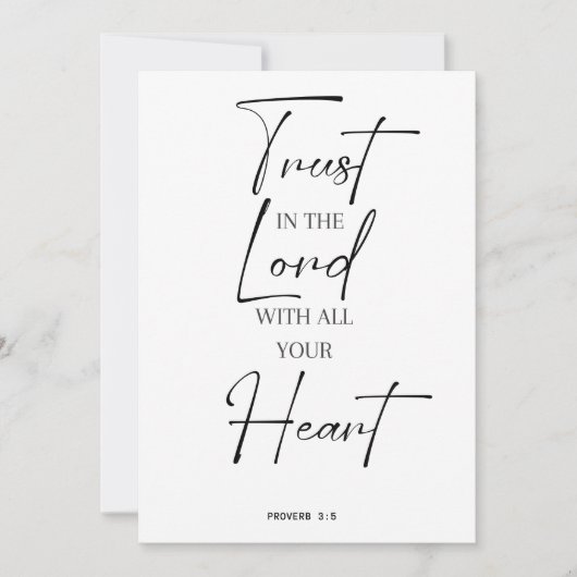 Vertrouwen tussen Bijbelversum Proverbs 3 en Heer Kaart (Voorkant)