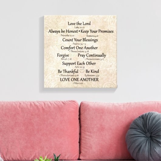 Vertrouwen (tweeslachtig versum) en gezinsregels canvas afdruk (Insitu (Woonkamer))