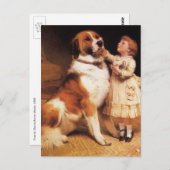 Vertrouwen van Charles Burton Barber, Saint Bernar Briefkaart (Voorkant / Achterkant)