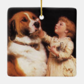 Vertrouwen van Charles Burton Barber, Saint Bernar Keramisch Ornament (Achterkant)