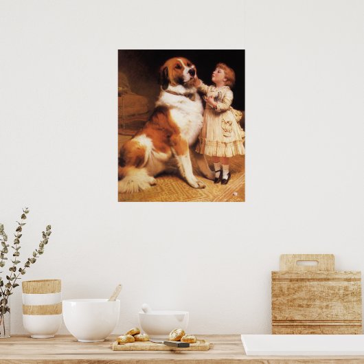 Vertrouwen van Charles Burton Barber, Saint Bernar Poster (Keuken)