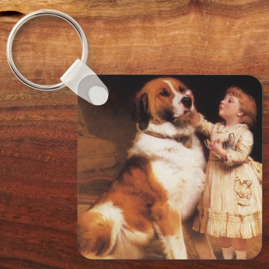 Vertrouwen van Charles Burton Barber, Saint Bernar Sleutelhanger (Voorkant)