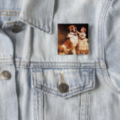 Vertrouwen van Charles Burton Barber, Saint Bernar Vierkante Button 5,1 Cm (In situ)