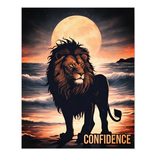 Vertrouwen van de Inspirerend oceaanleeuw Foto Afdruk (Voorkant)