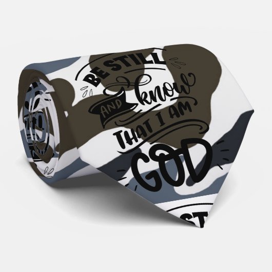 Vertrouwen weet dat ik God Camouflage ben Stropdas (Opgerold)