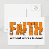 Vertrouwen zonder werk is dood. James 2:26 Briefkaart (Voorkant / Achterkant)