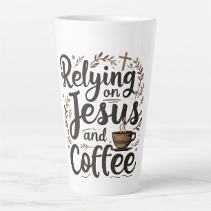 Vertrouwend op Jezus en koffie Cafeïne liefhebber Latte Mok