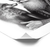 Vertrouwende metgezellen: Ouder Man met Fox Wall A Foto Afdruk (Hoek)