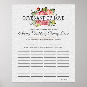 Vertrouwenscertificaat voor liefdesgastboeken poster