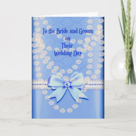 Vertrouwenskaart in blauw met Faux Pearls & Bow Kaart