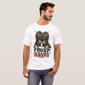 Vertrouwensproblemen Grumpy Krokodil Illustratie T-shirt (Voorkant volledig)