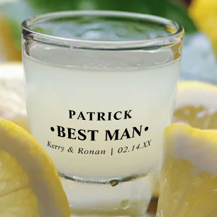 Vertrouwingsdatum en namen Beste man op maat Shot Glas