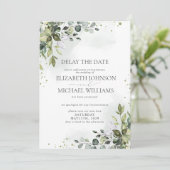 Vertrouwingsdatum Uitstel Eucalyptus Waterverf Aankondiging (Staand voorkant)