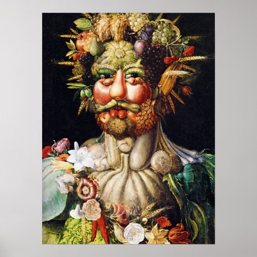 Vertumnus (Portret van Rudolf II) van Arcimboldo Poster (Voorkant)